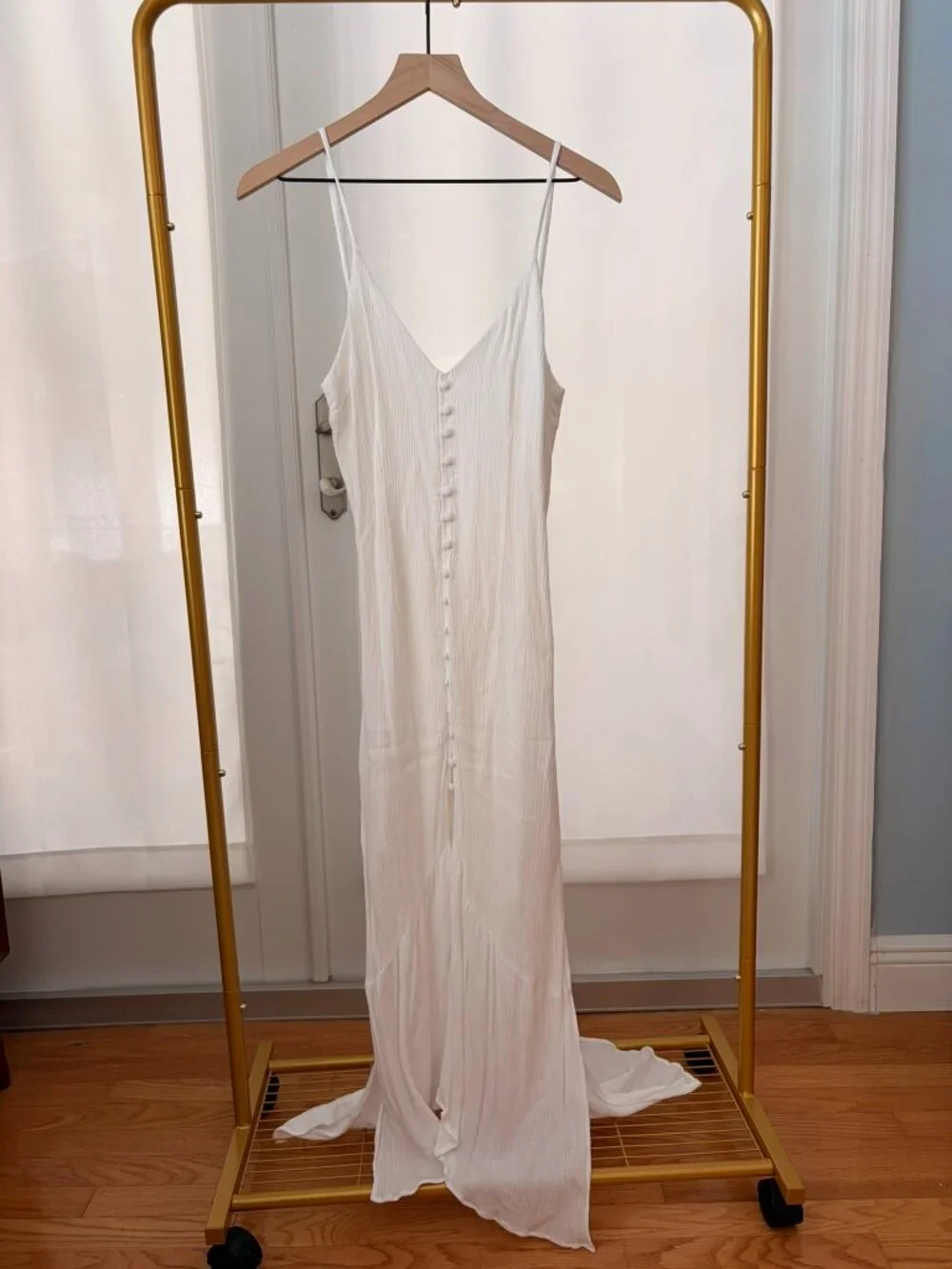Abercrombie & Fitch White Button Front Cutout Maxi Dress Small